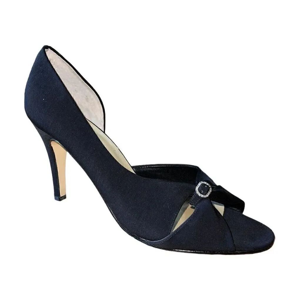 Caparros Black Peau/Silk Frannie -Satin/Silk Material - Manmade Upper Wmns Sz 10